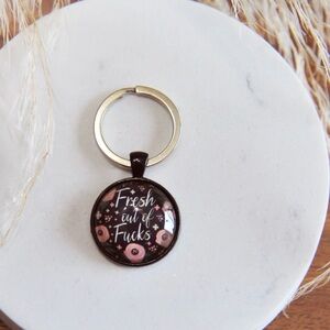 Swearing Black and Pink Keychain